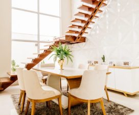 Interior of spacious room in modern house